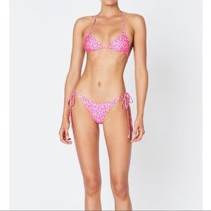 NWT Triangl String Bikini Pink Leopard L Vinca